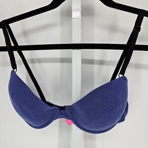 Fruit of the Loom Womens Sz 36B Classic Demi Bra Purple Black Straps